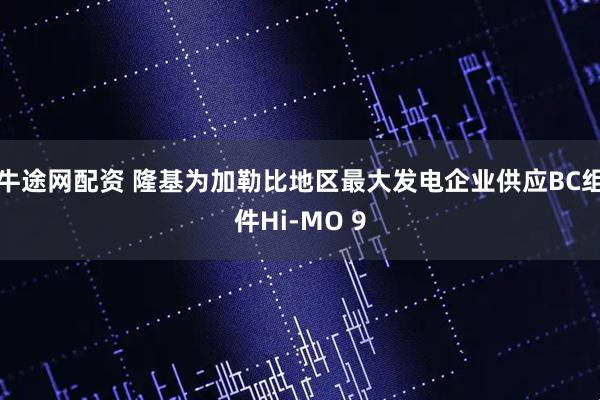 牛途网配资 隆基为加勒比地区最大发电企业供应BC组件Hi-MO 9